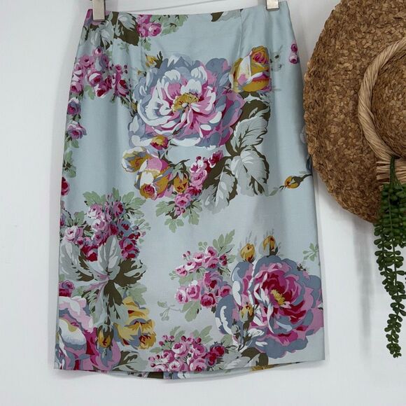 Renato Nucci Vintage Silk Floral 90s Pencil Skirt Knee Length size‎ US 4 EU 38